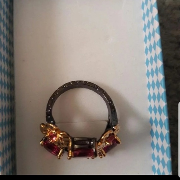 New Vintage style pink tourmaline flower ring - Picture 5 of 5